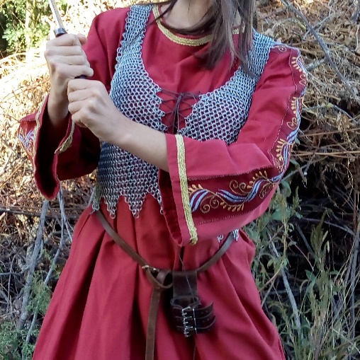 Détail du costume d’Astrid guerrière au bouclier