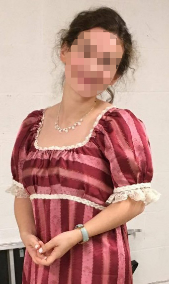 Détail du costume d’Elizabeth Bennet